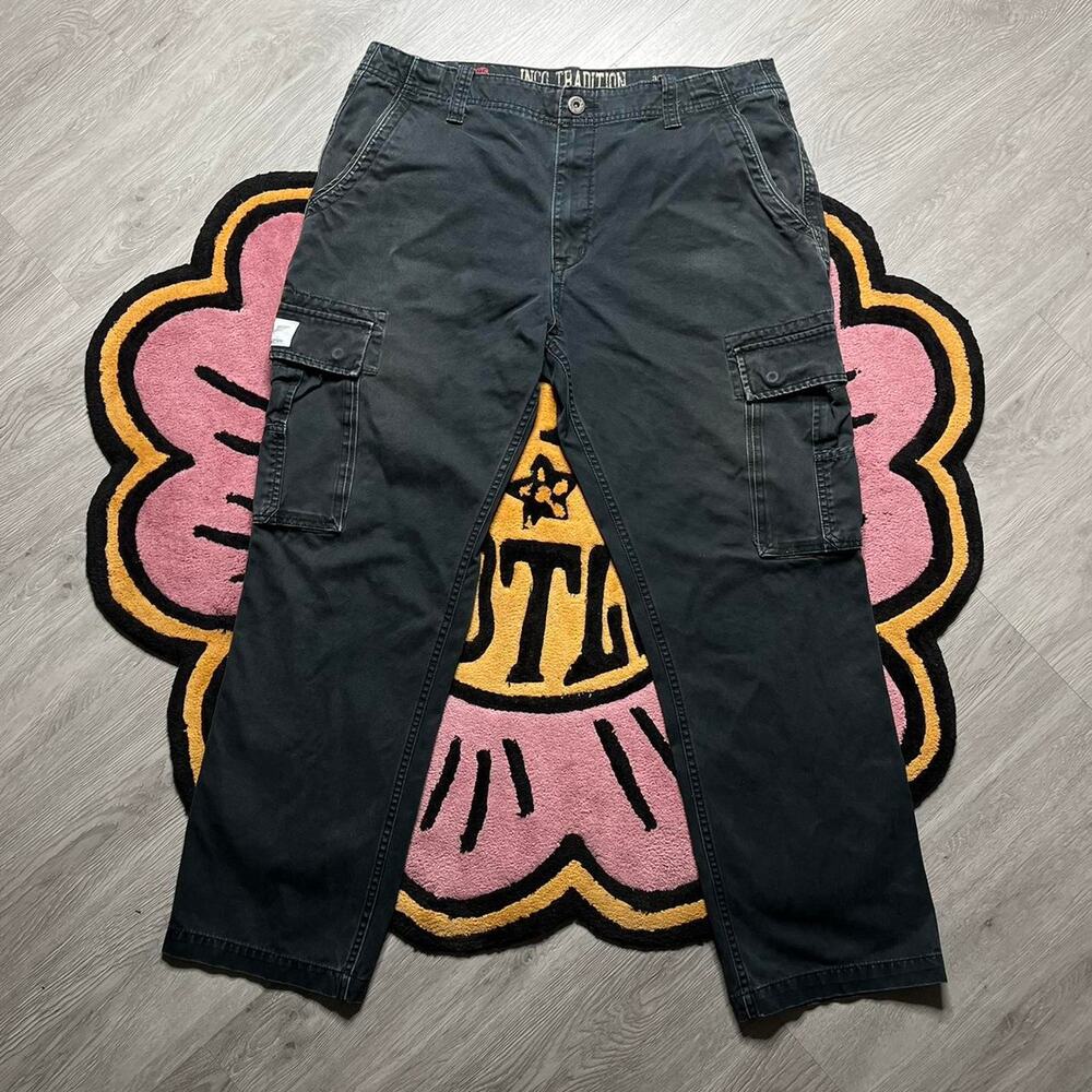 Jnco Jeans Tradition Loose Fit Cargo Pants Size 38 Black